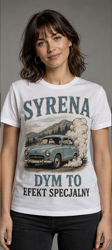 T-shirt PRL – Syrena: Dym to efekt specjalny