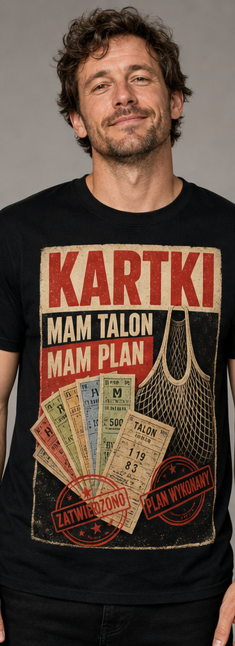T-shirt PRL – Kartki: Mam talon, mam plan